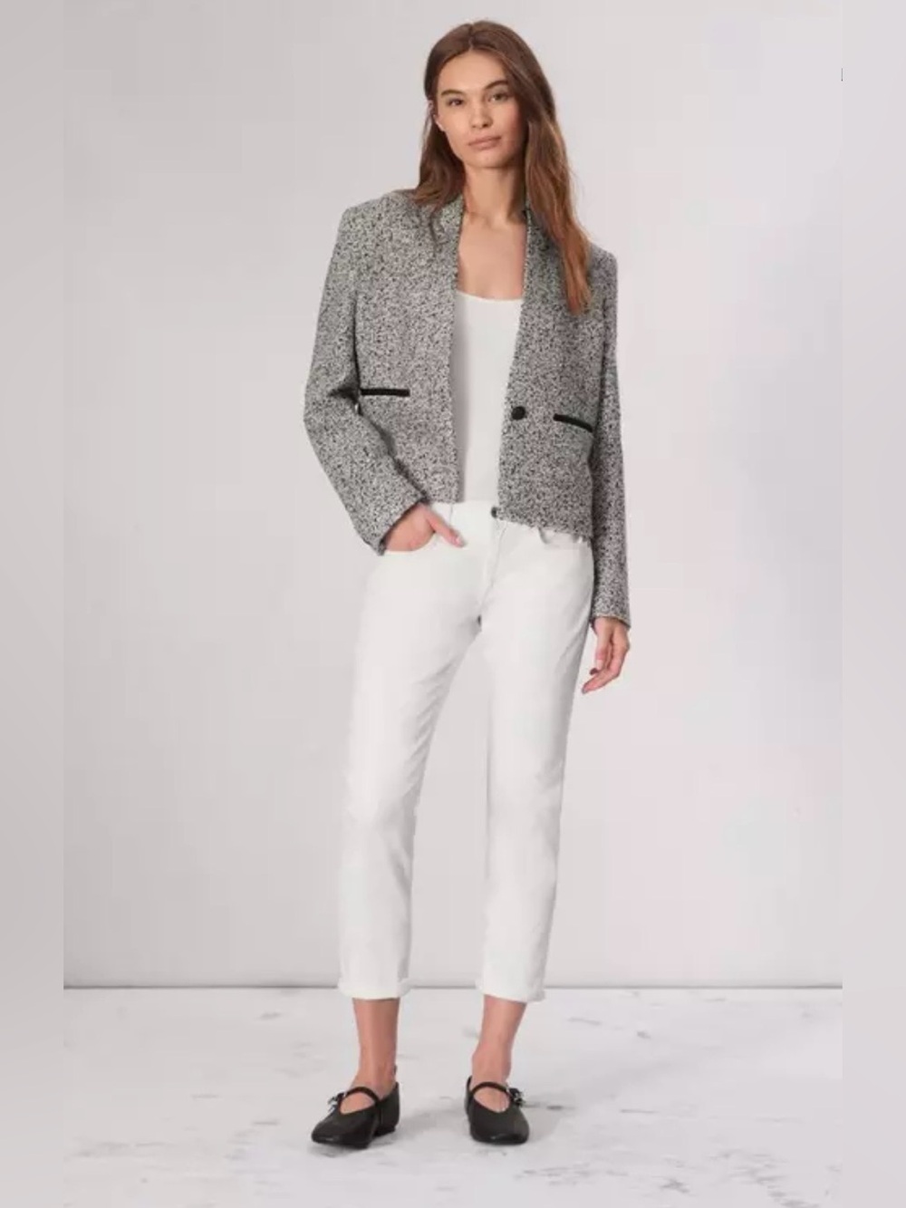 NWT rag & bone Women’s White Slim Straight Denim Jeans Size 25 Luxury Designer